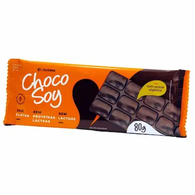 BARRA DE CHOCOLATE TRADICIONAL SEM LACTOSE E SEM GLúTEN CHOCO SOY 80G
