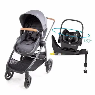 CARRINHO DE BEBê COM BEBê CONFORTO TRAVEL SYSTEM ANNA³ TRIO ISOFIX MAXI-COSI SPARKLING GREY
