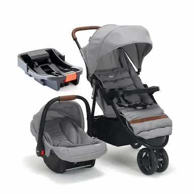 CARRINHO COM BEBê CONFORTO TRAVEL SYSTEM BREEZE TRIO CINZA INFANTI