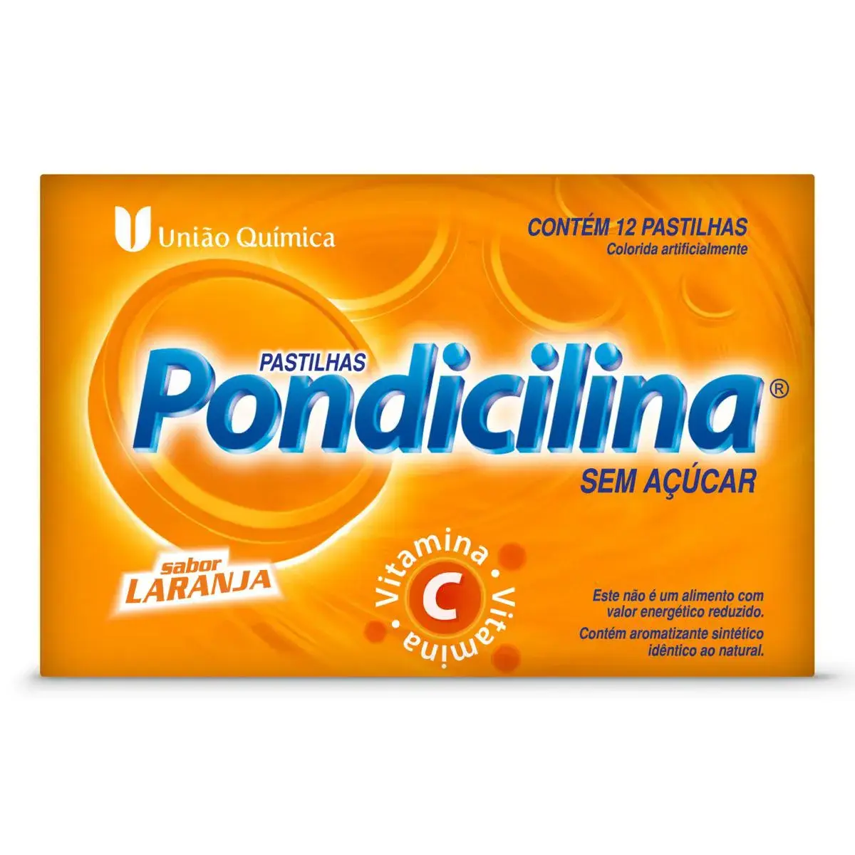 Pastilhas Pondicilina Laranja Vitamina C - 12 pastilhas