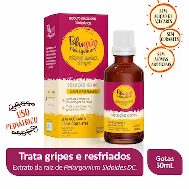 Blugrip Pelargonium Sidoides DC. 825mg/ml Solução Gotas 50ml