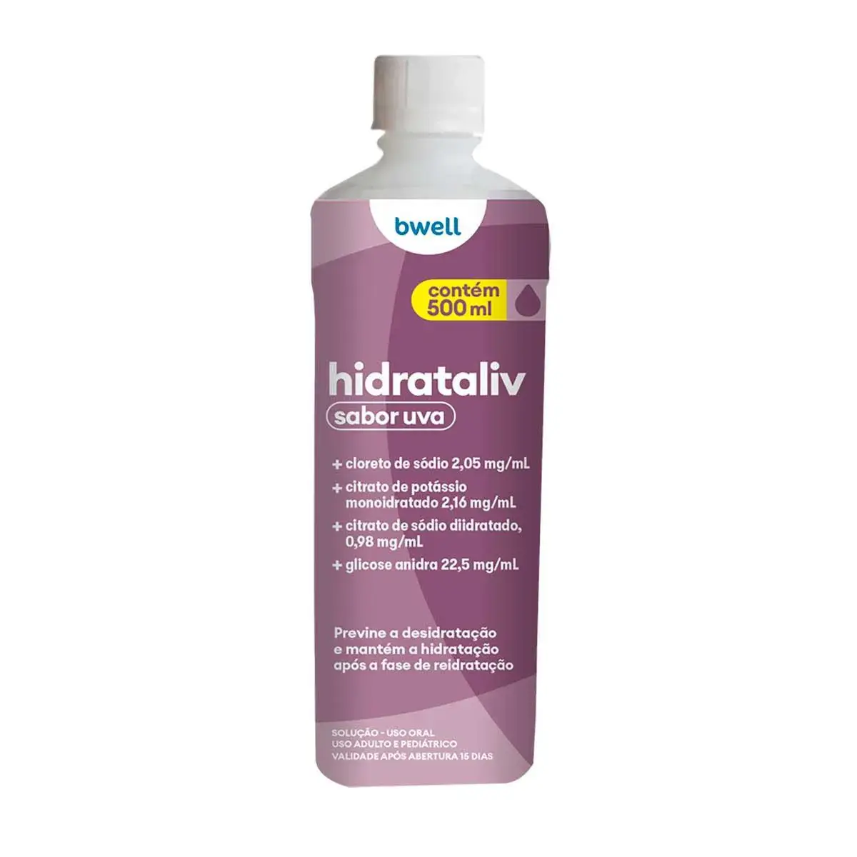 Suplemento Hidroeletrolítico Bwell Hidrataliv Sabor Uva 500ml