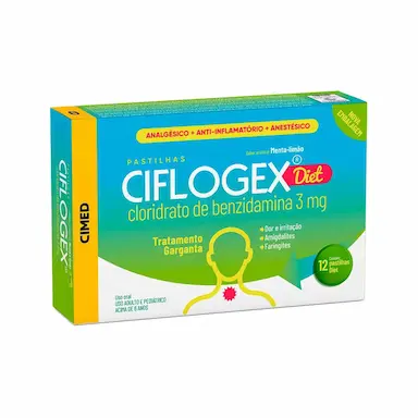 Pastilha Ciflogex Diet Sabor Menta 12 unidades