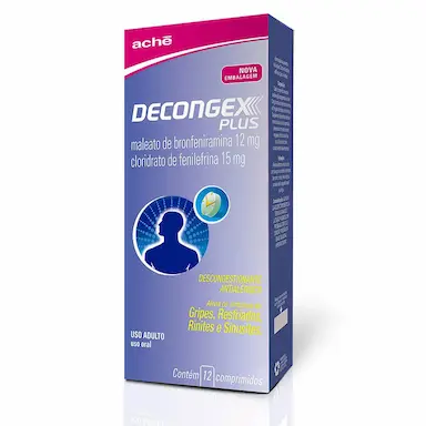Decongex Plus Maleato de Clorfeniramina 12mg + Cloridrato Fenillefrina 15mg 12 comprimidos