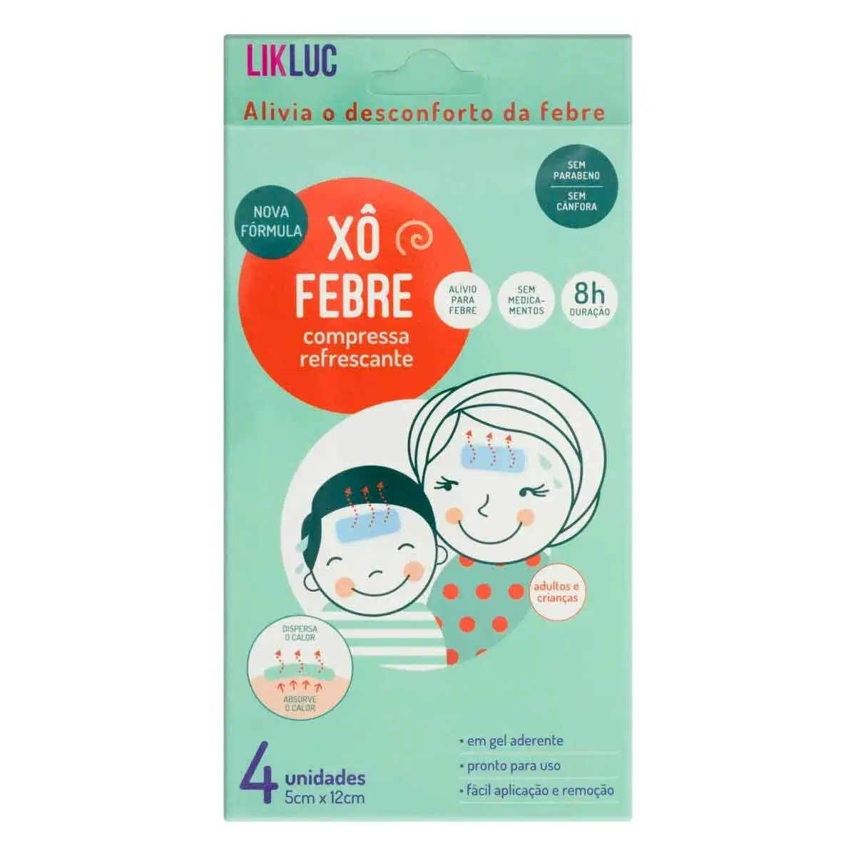 Xô Febre Likluc Compressas Refrescante com 4 Unidades