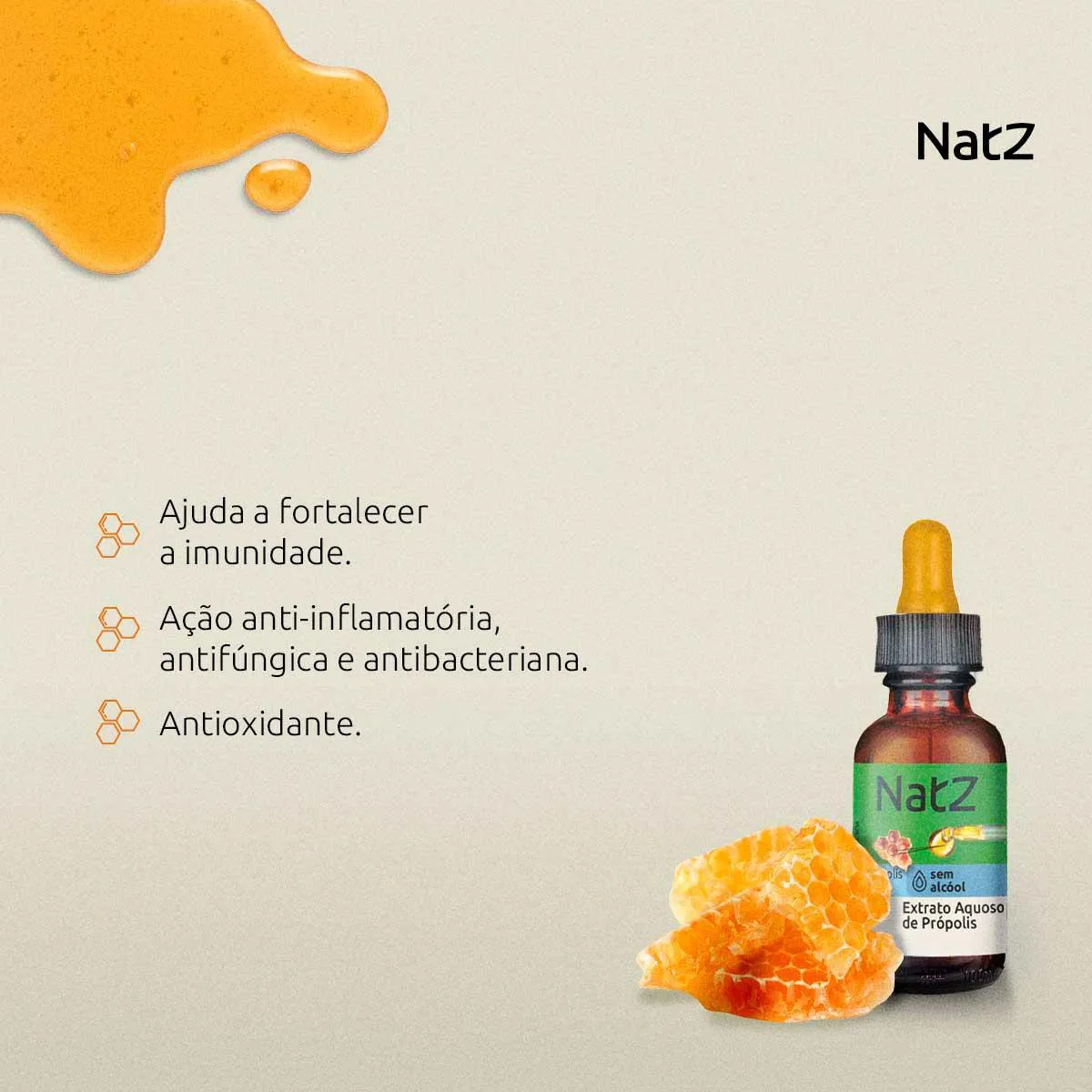 Extrato de Própolis Natz Verde Aquoso 30ml