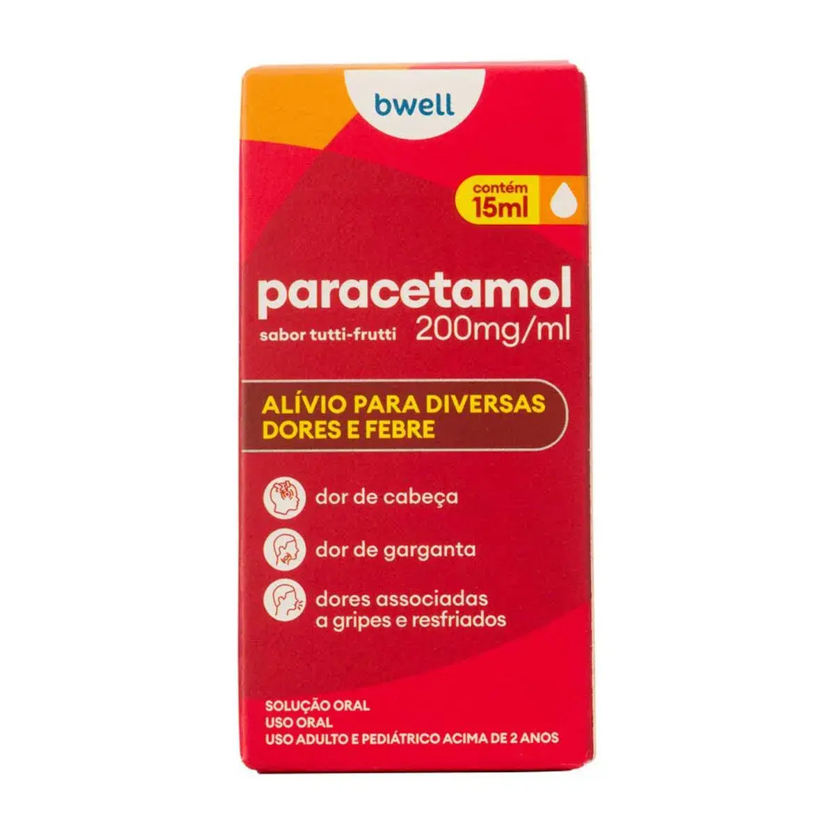 bwell Paracetamol 200mg/ml Tutti-Frutti Gotas 15ml