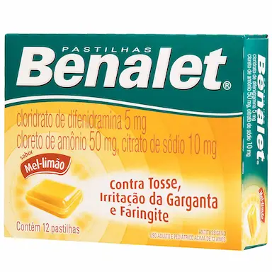 Pastilha Benalet Sabor Mel e Limão 12 unidades