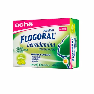 Pastilha Flogoral Sabor Limão 12 unidades