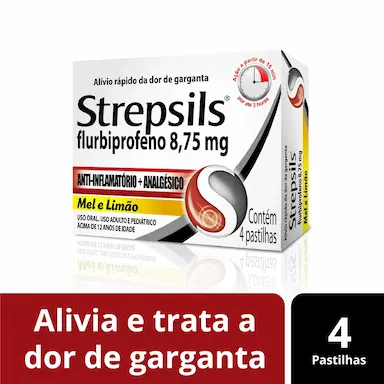 Pastilha Strepsils Mel e Limão 4 unidades