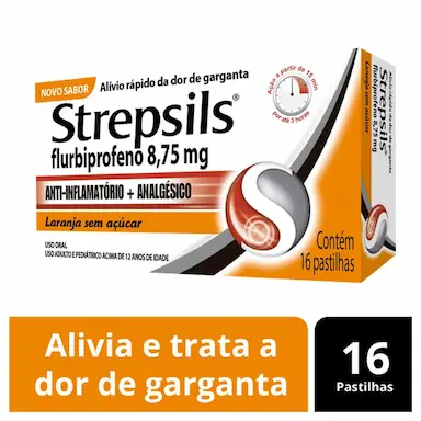 Pastilha Strepsils Laranja 16 unidades