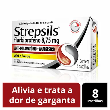 Pastilha Strepsils Sabor Mel e Limão 8 unidades