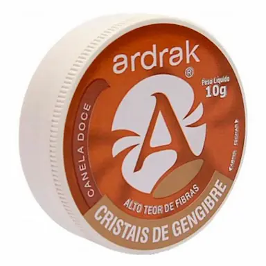 Cristais de Gengibre Ardrak Sabor Canela Doce Sem Glúten 10g