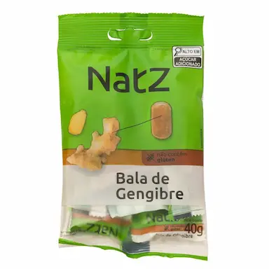 Bala de Gengibre e Mel Natz 40g