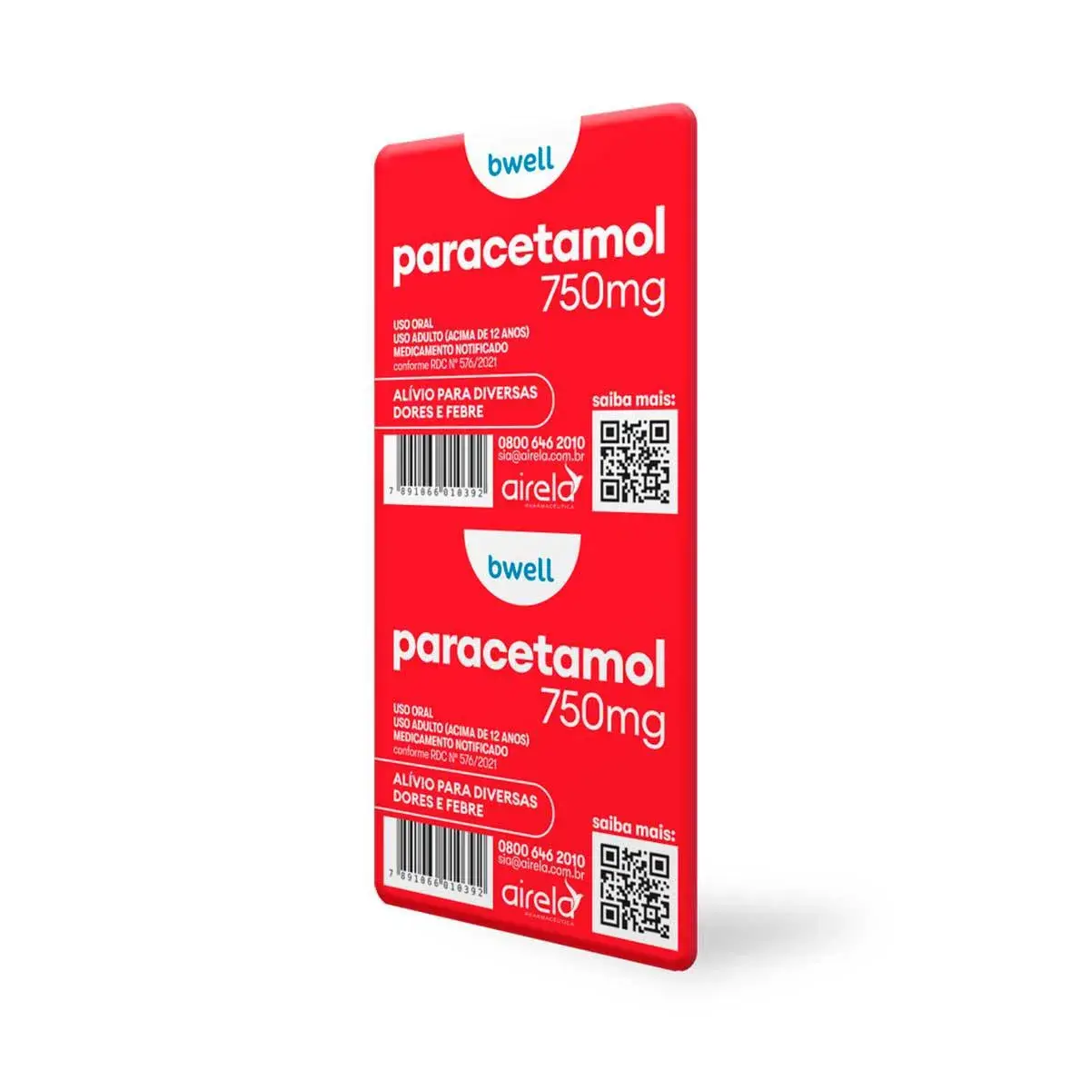 bwell Paracetamol 750mg 10 comprimidos