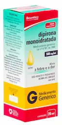 Dipirona 500mg/ml Gotas 20ml Biosintética Genérico