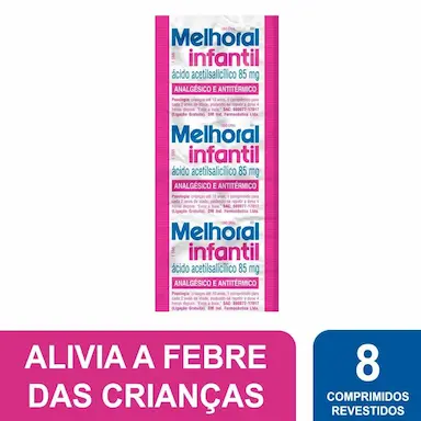 Melhoral Infantil Ácido Acetilsalicílico 85mg 8 comprimidos