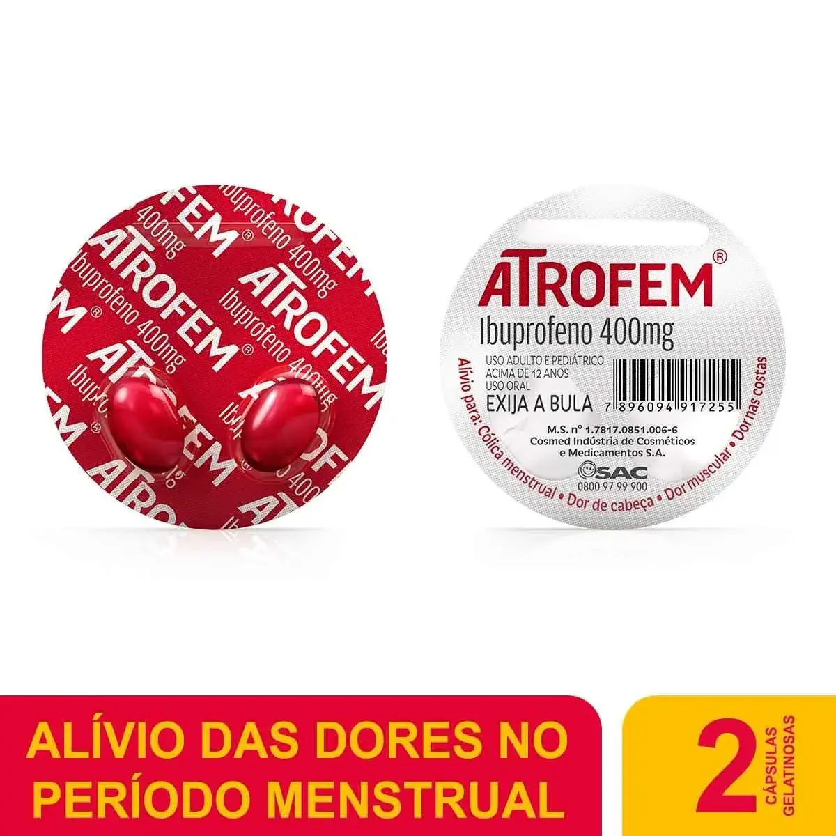 Atrofem Ibuprofeno 400mg 2 cápsulas