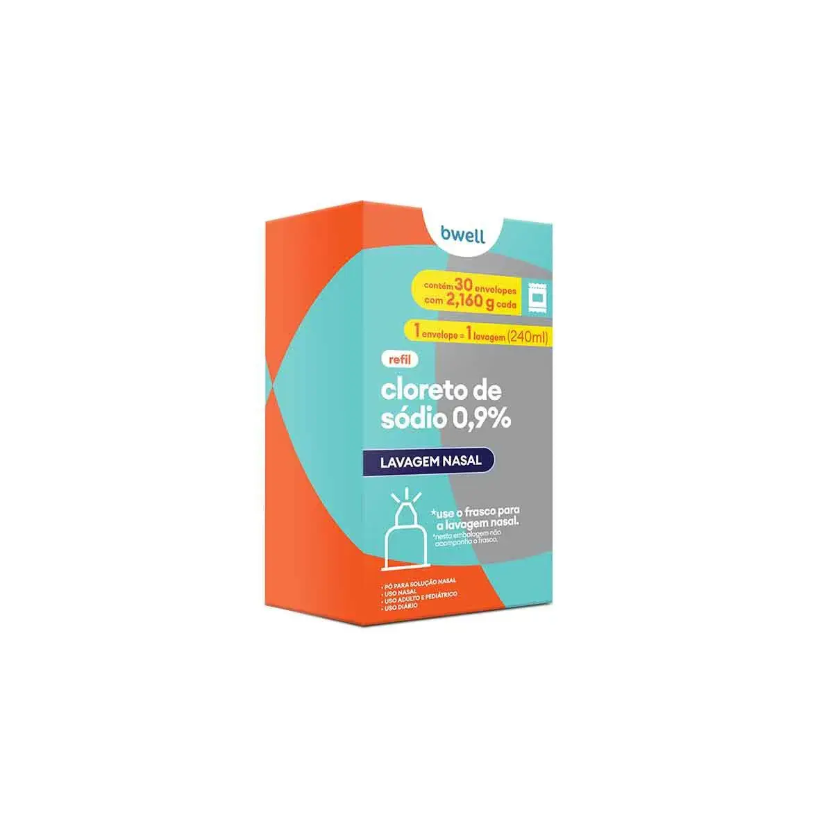 Refil Descongestionante Nasal em Pó bwell Refil 30 envelopes