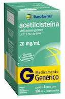 Acetilcisteína 20mg/ml Xarope 100ml Eurofarma Genérico