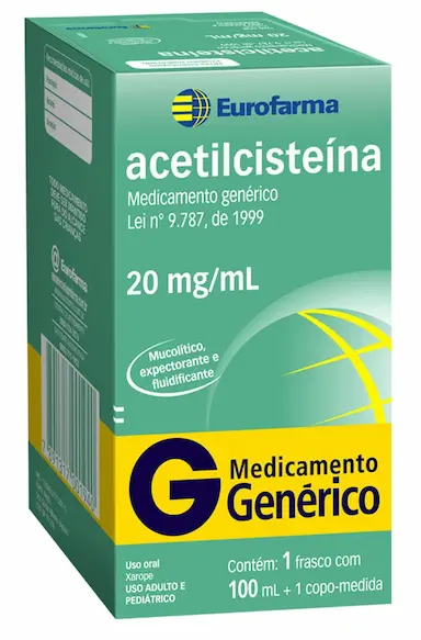Acetilcisteína 20mg/ml Xarope 100ml Eurofarma Genérico