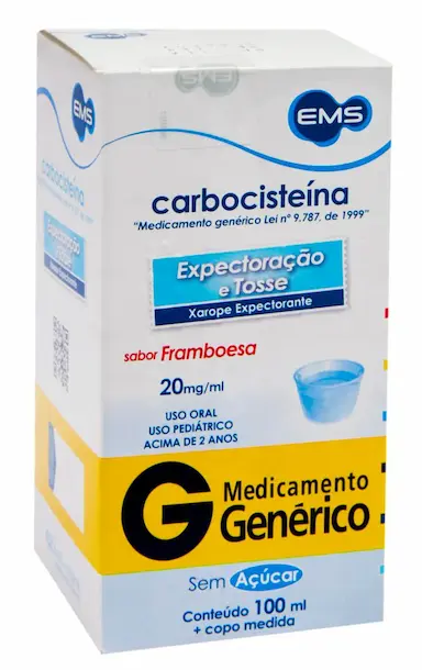 Carbocisteina 20mg/ml Xarope Sabor Framboesa 100ml EMS Genérico