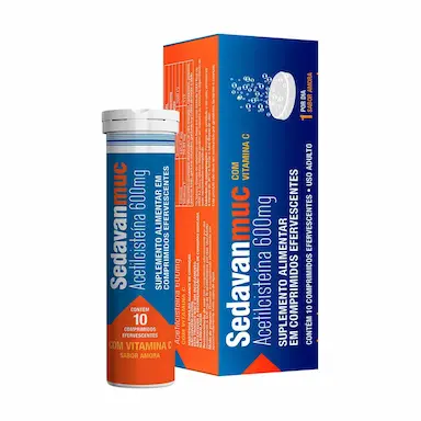Sedavanmuc Acetilcisteína 600mg + Vitamina C 10 comprimidos efervescentes