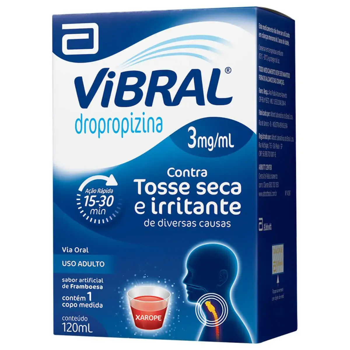 Vibral 3mg/ml Sabor Framboesa Xarope 120ml