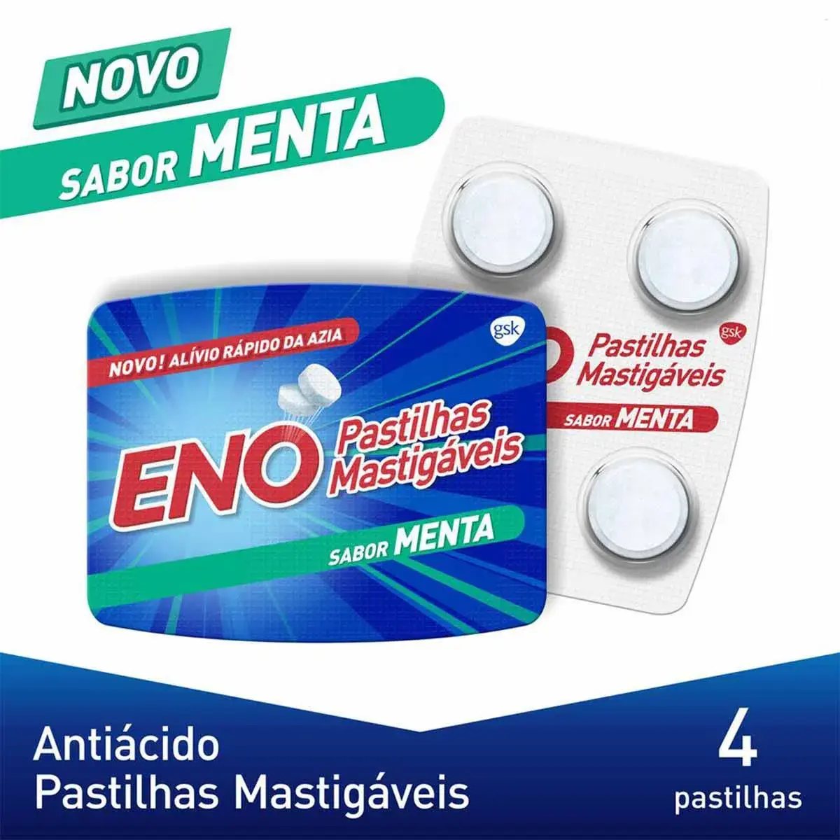 Eno Sabor Menta 4 pastilhas mastigáveis