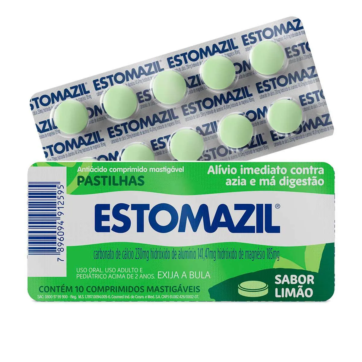 Estomazil Sabor Limão 10 pastilhas masitgáveis