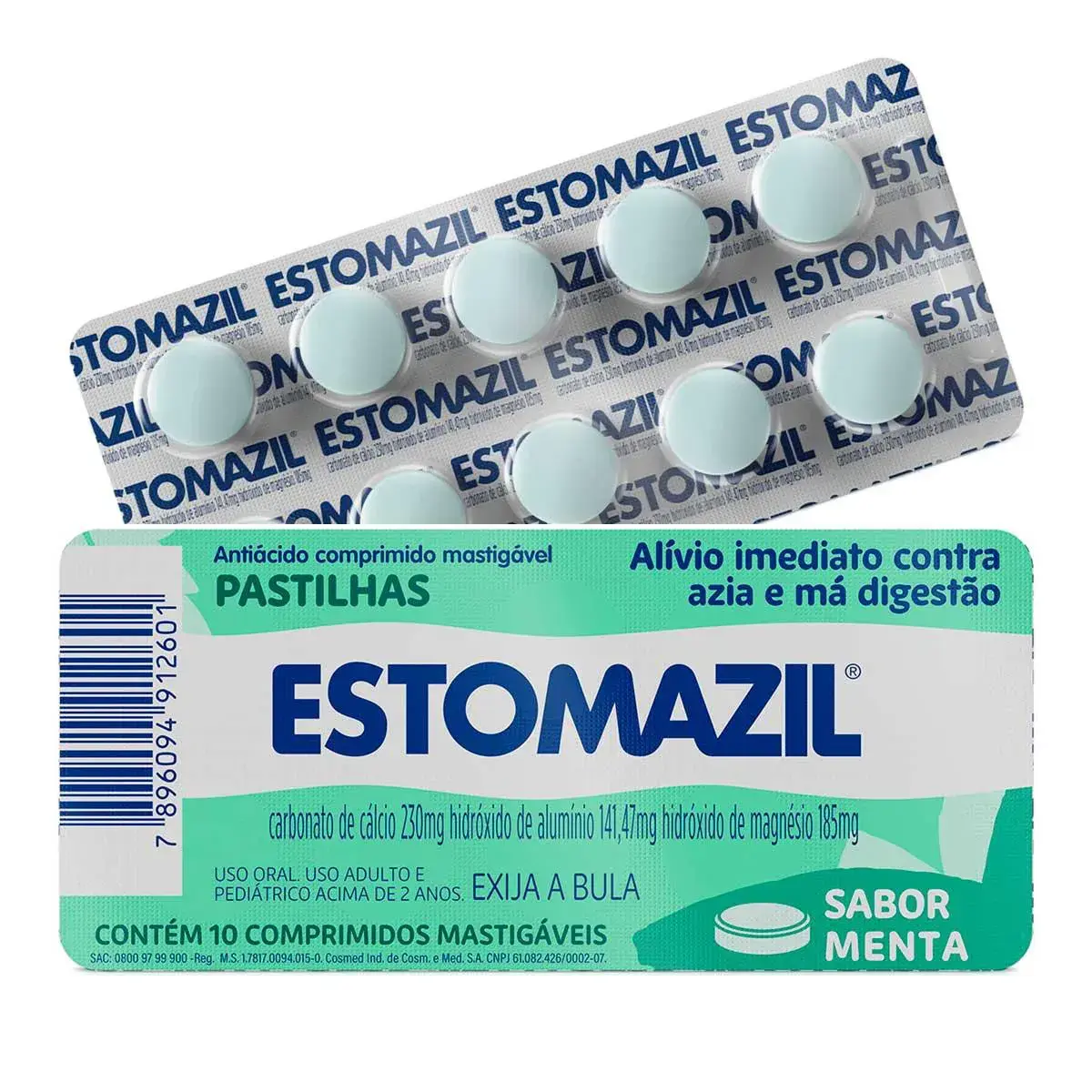 Estomazil Sabor Menta 10 pastilhas masitgáveis