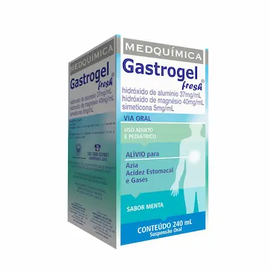 Gastrogel Fresh Hidróxido de Alumínio 37mg/ml + Hidróxido de Magnésio 40mg/ml + Simeticona 5mg/ml Suspensão Oral 240ml