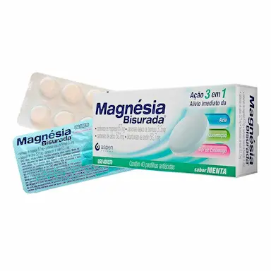Magnésia Bisurada Sabor Menta 40 pastilhas mastigáveis
