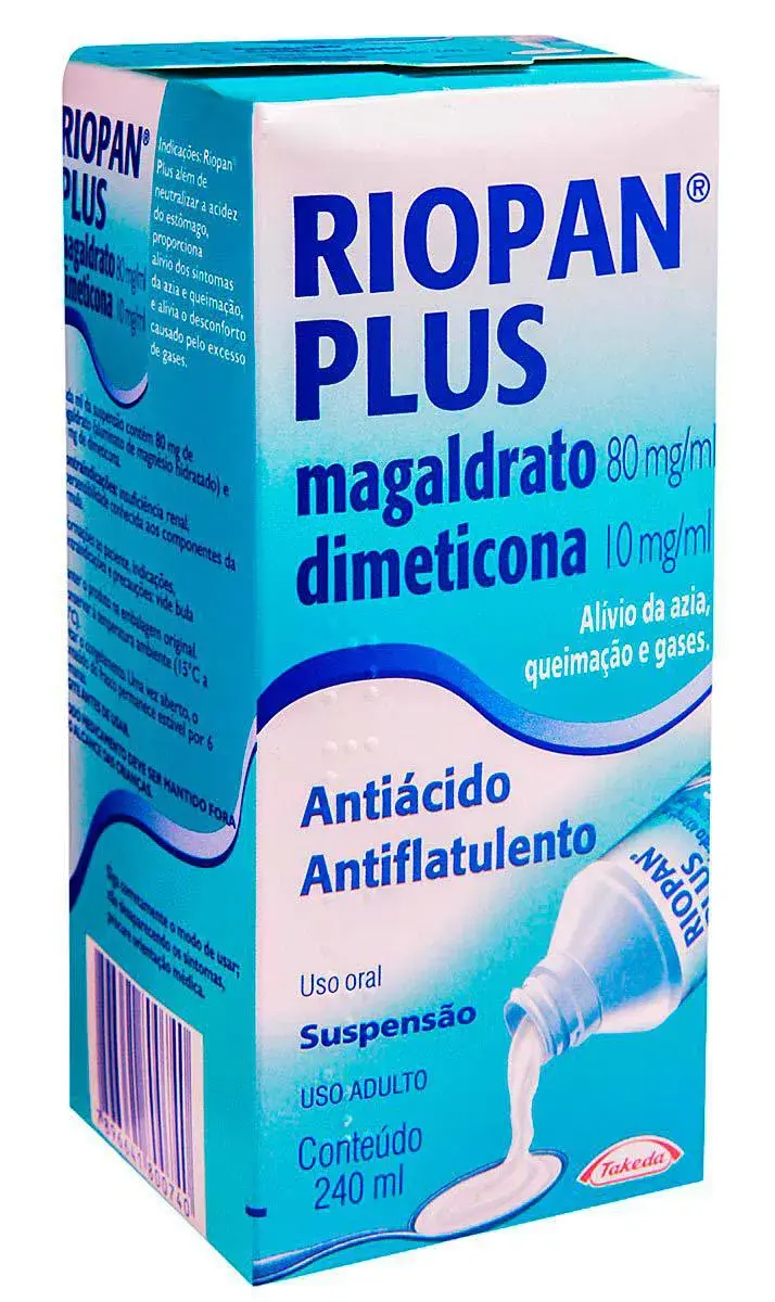 Riopan Plus Magaldrato 80mg/ml + Simeticona 10mg/ml Suspensão Oral 240ml