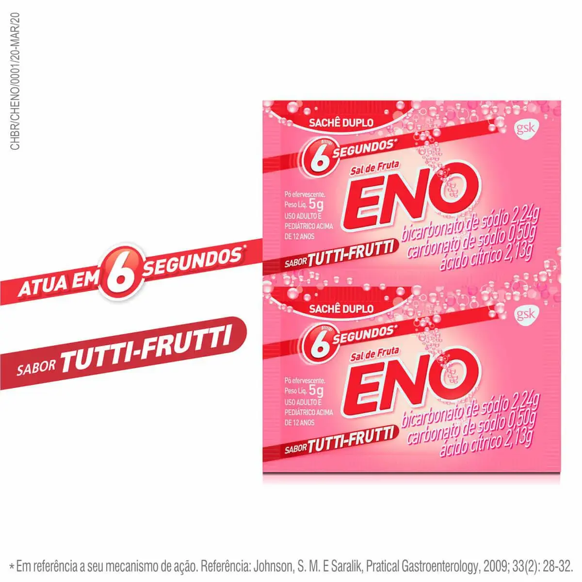 Sal de Fruta Eno Sabor Tutti-Frutti 2 envelopes 5g cada