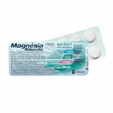 Magnésia Bisurada Sabor Menta 10 pastilhas