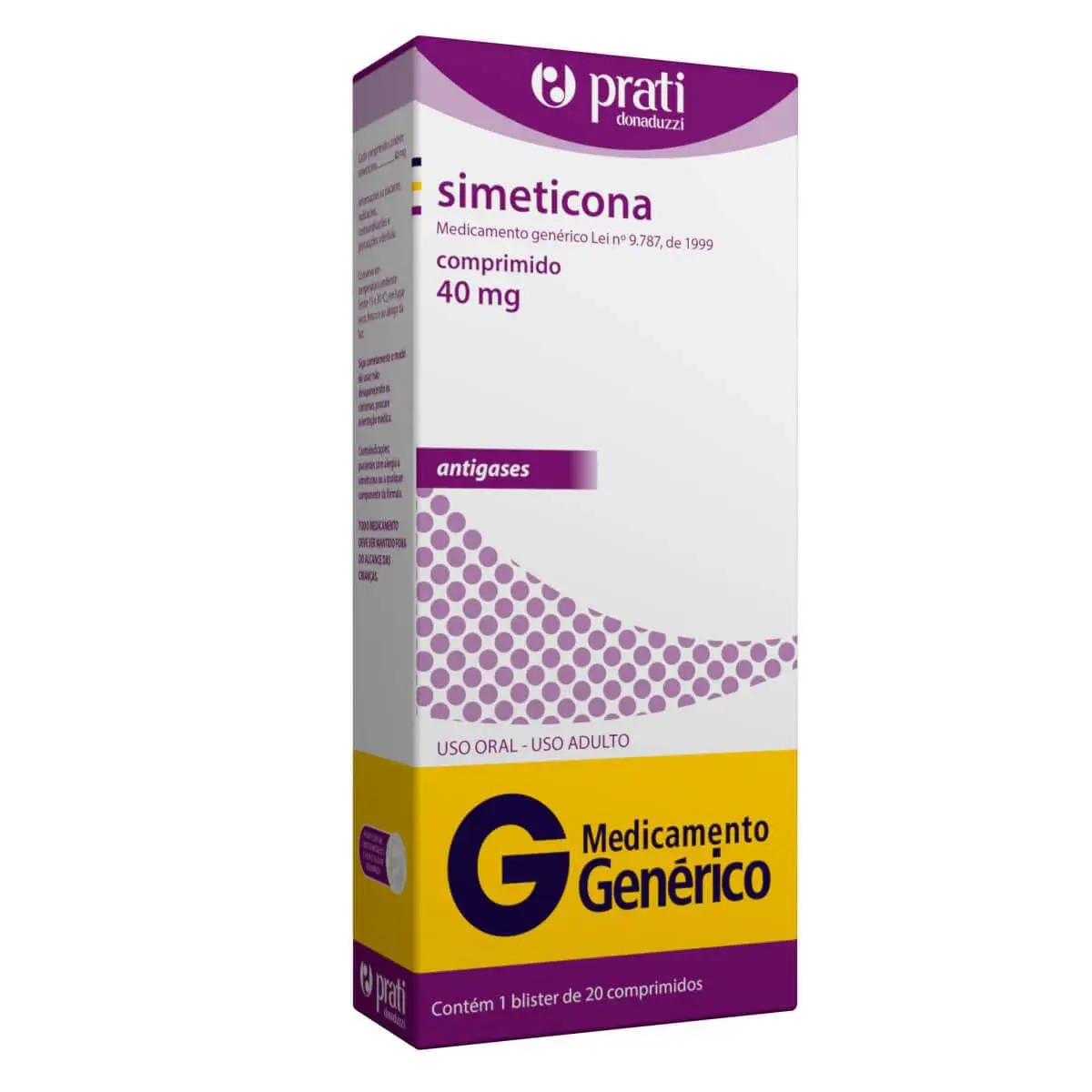 Simeticona 40mg 20 Comprimidos Prati Genérico