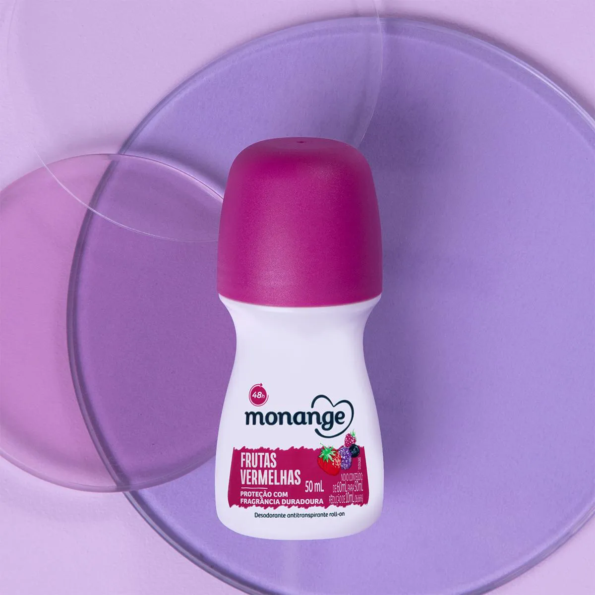 Desodorante Antitranspirante Monange Frutas Vermelhas Feminino Roll-on 50ml