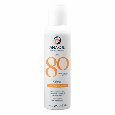 Protetor Solar Corporal Anasol Spray Transparente FPS 80 com 200ml