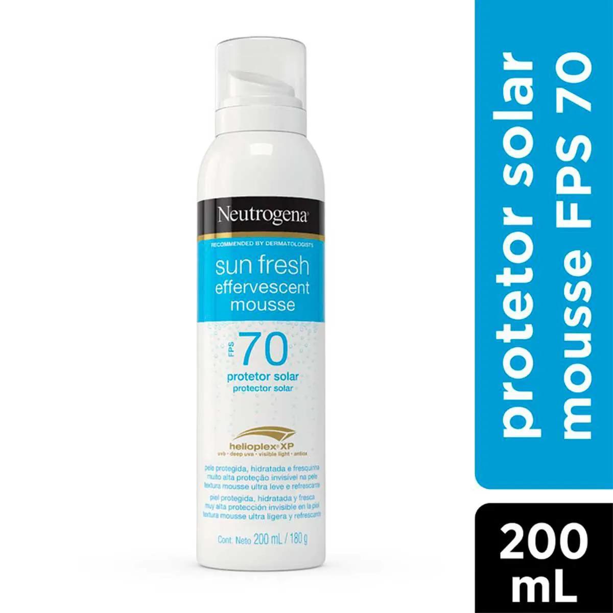 Protetor Solar Corporal Neutrogena Sun Fresh Effervescent Mousse FPS70 com 200ml