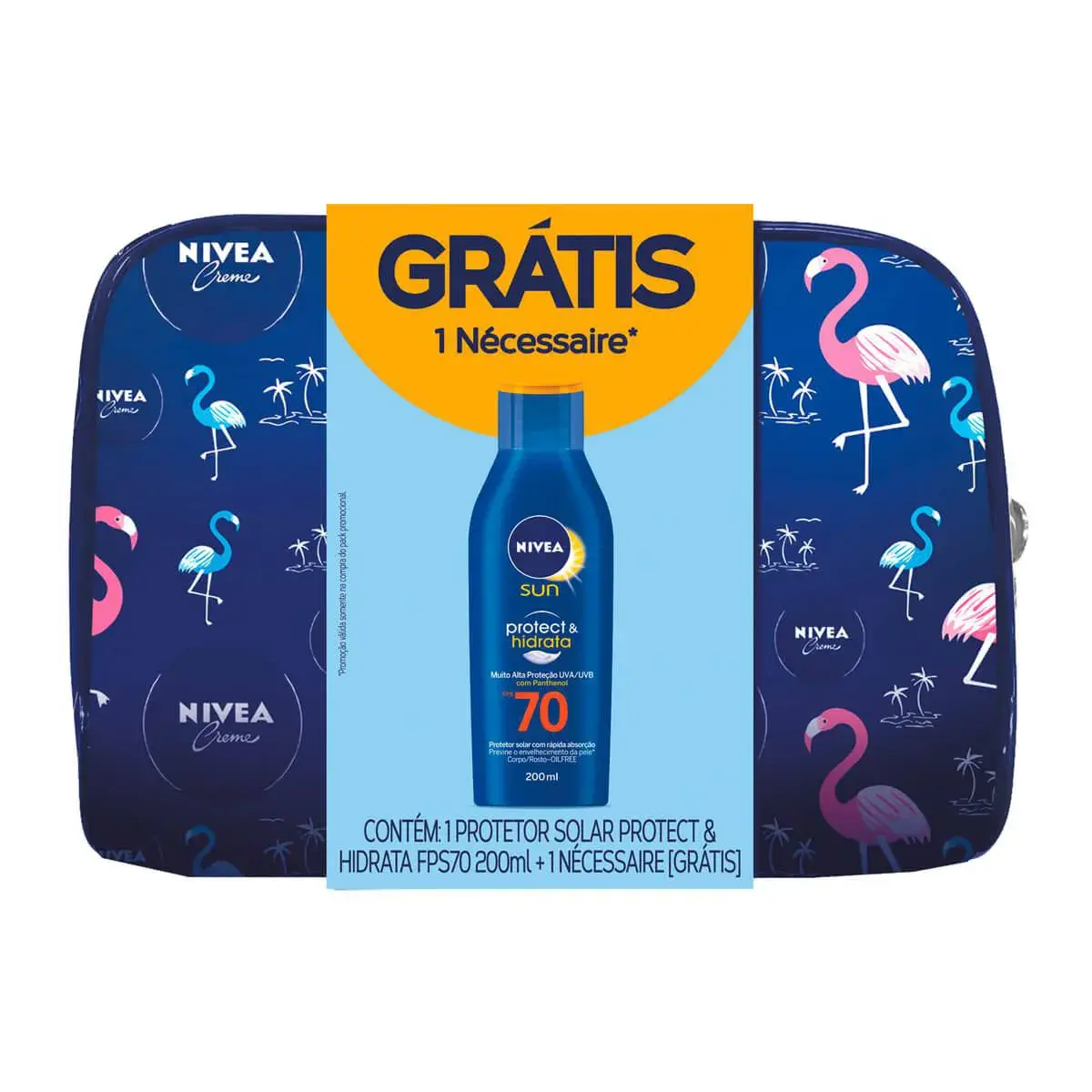 Kit Protetor Solar Nivea Sun Protect & Hidrata FPS 70 com 200ml + Necessaire