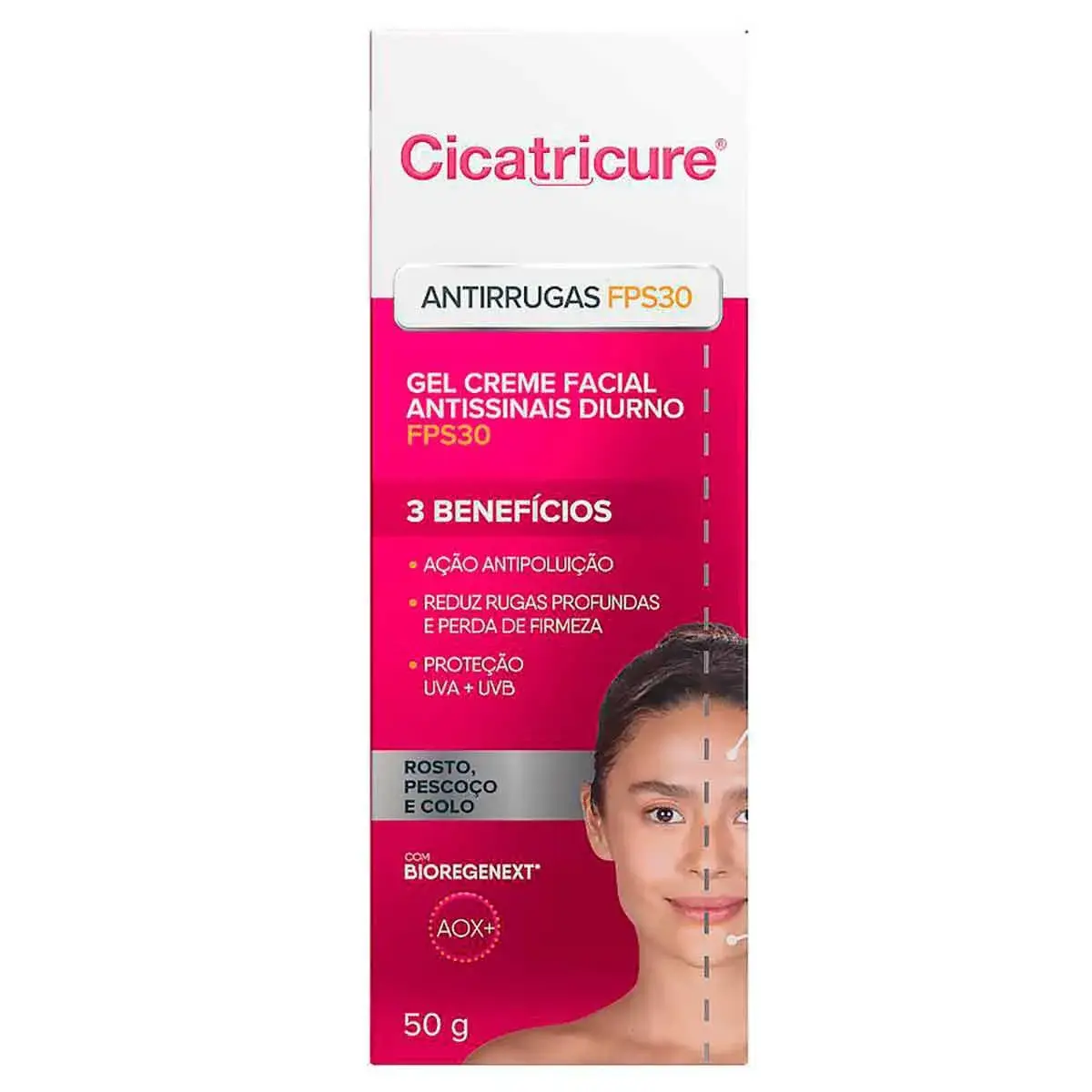 Gel Creme Antissinais Facial Cicatricure Diurno FPS 30 com 50g