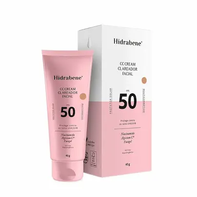Protetor Solar Clareador Facial Hidrabene CC Cream FPS50 com 40g