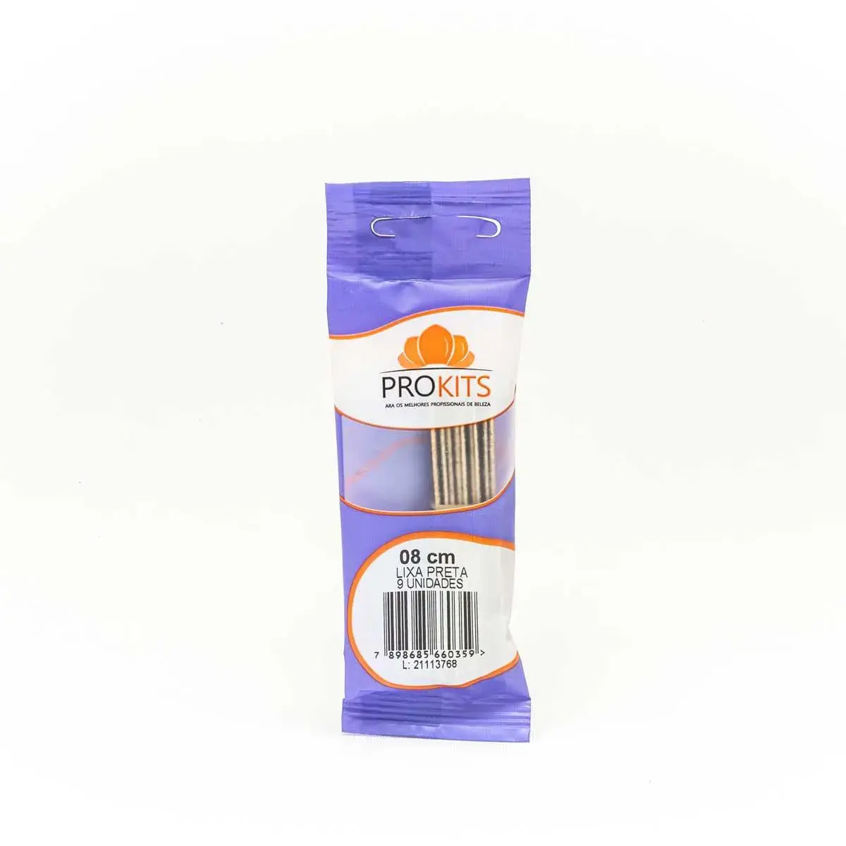 Lixa para Unha Prokits Preta 8cm com 9 Unidades