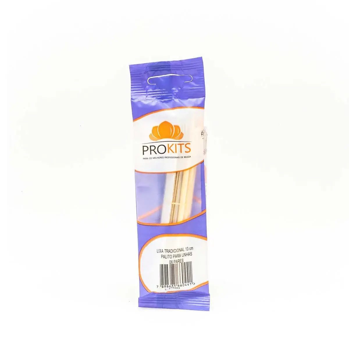 Kit Prokits Lixa para Unha Tradicional 13cm + Palito de Unha com 6 Pares