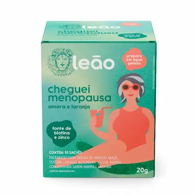 Leão Cheguei Menopausa Chá de Amora e Laranja 10 sachês