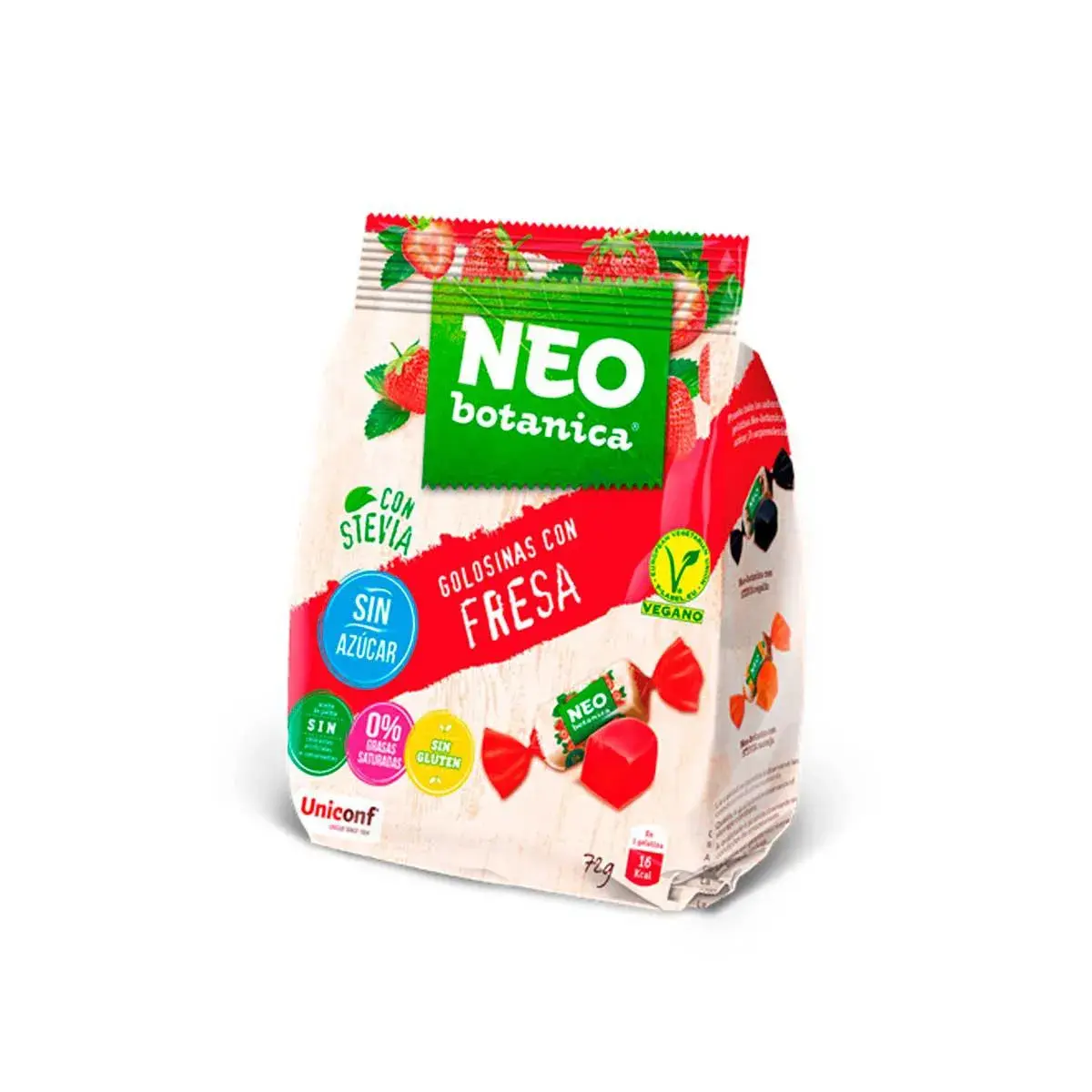 Goma Neo Botânica sem Açúcar Morango 12 unidades de 72g cada