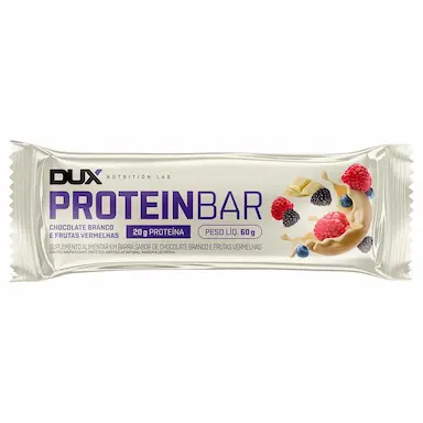 Barra de Proteína Dux Protein Bar Chocolate Branco e Frutas Vermelhas 60g