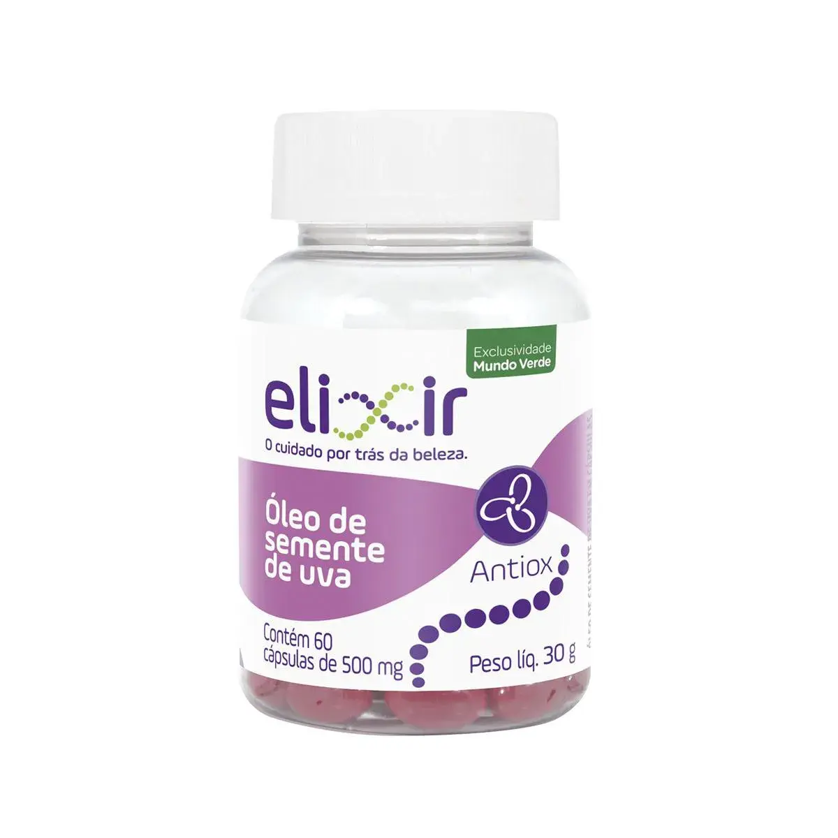 Óleo de Semente de Uva Elixir 500mg com 60 cápsulas