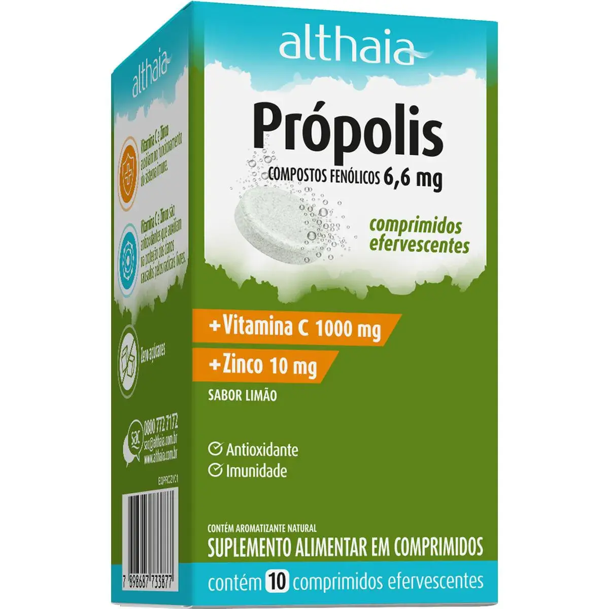 Suplemento Alimentar de Própolis + Vitamina C + Zinco Althaia 10 comprimidos